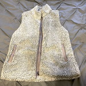 Grey fuzzy vest